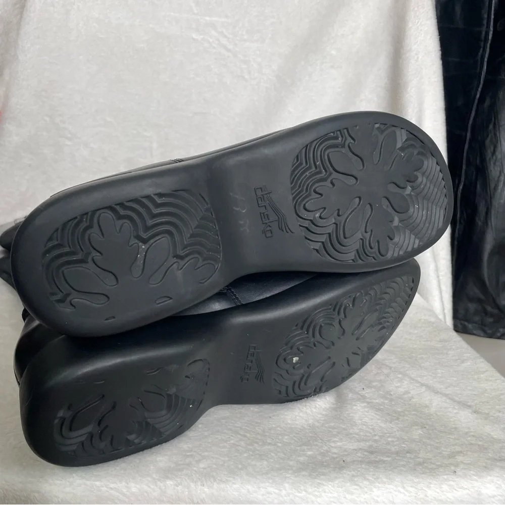 Dansko Delilah Knee High Riding Equestrian Boots Black Suede and Leather Size 41